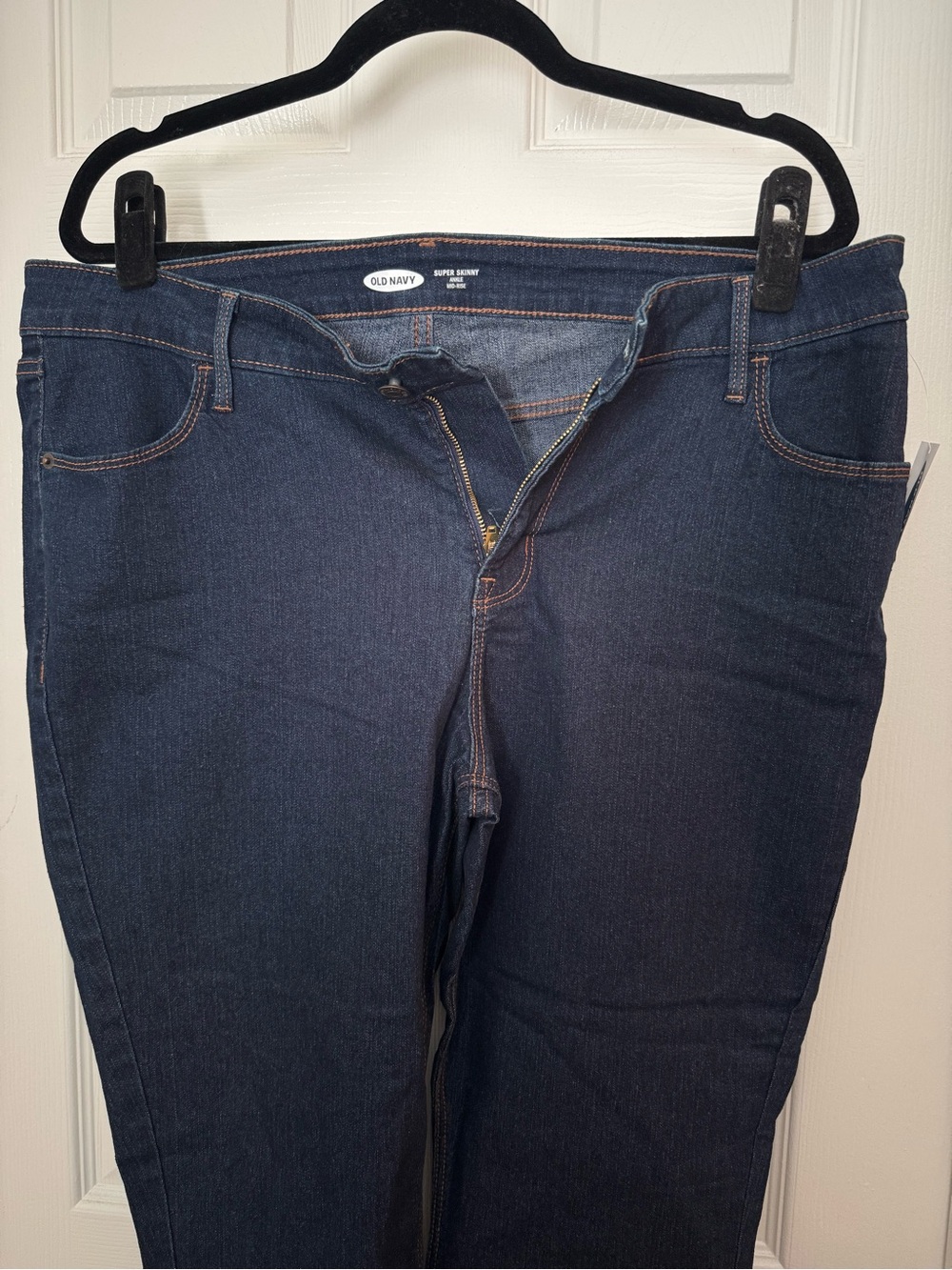 NWT Old Navy Women’s Super Skinny Ankle Mid-Ride Jeans in Dark Blue - Picture 5 of 7